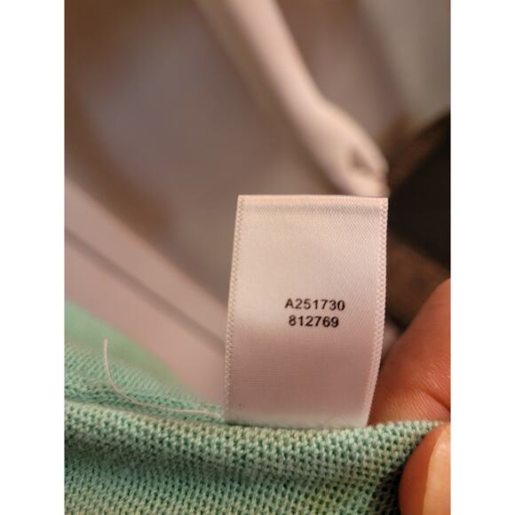 Isaac Mizrahi Seafoam Blue Floral Cotton Cardigan L Graphic Chic Lightweight - Picture 11 of 11